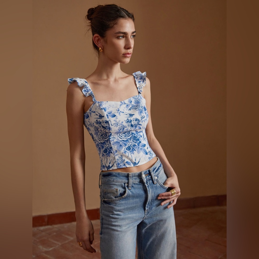 NWT Commense Bloom In Spring Print Cami Top - Size XS